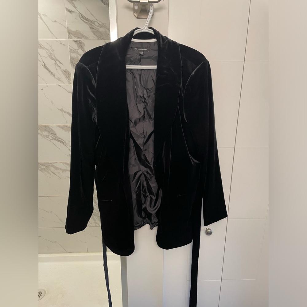 International Concepts Black Suede Blazer Size CL NWOT